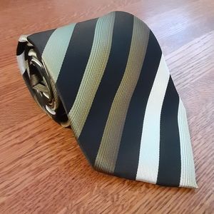 Giorgio Armani black and green striped tie